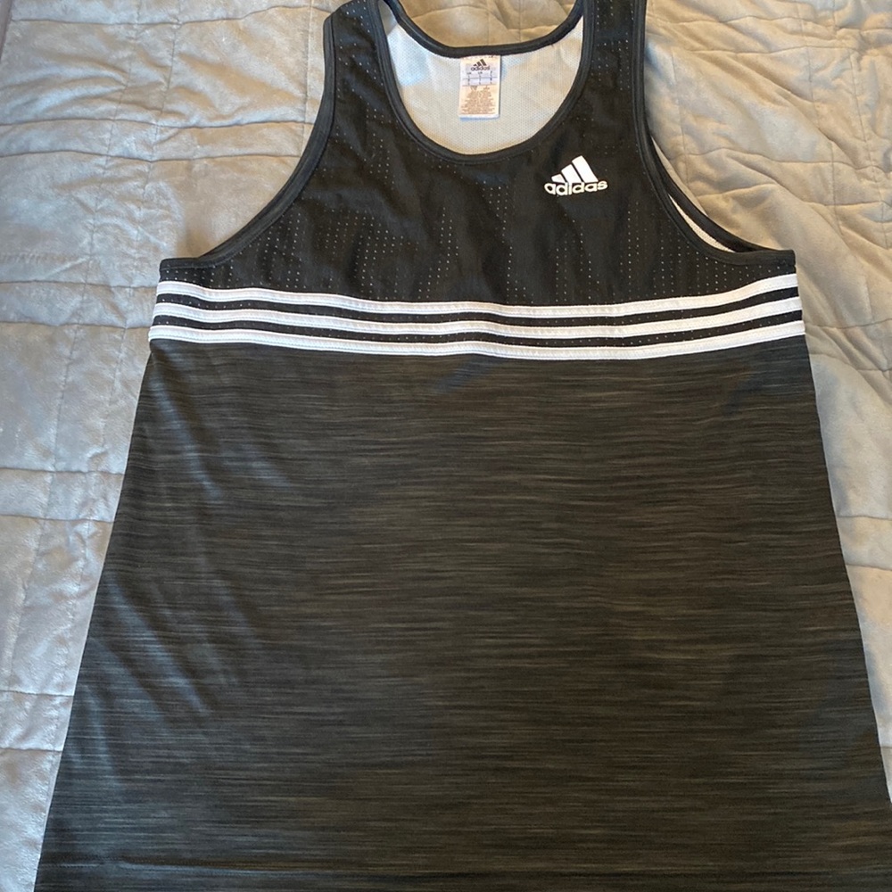 adidas Black and White Men's Tank Top